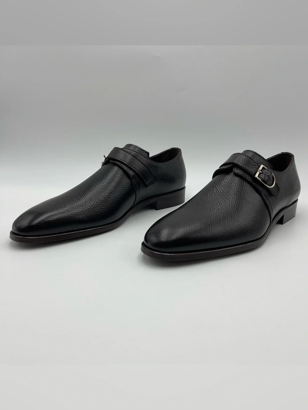 Vellapais SZ 11 Astra Brown Pebbled Leather Monkstrap Shoes MSRP $309